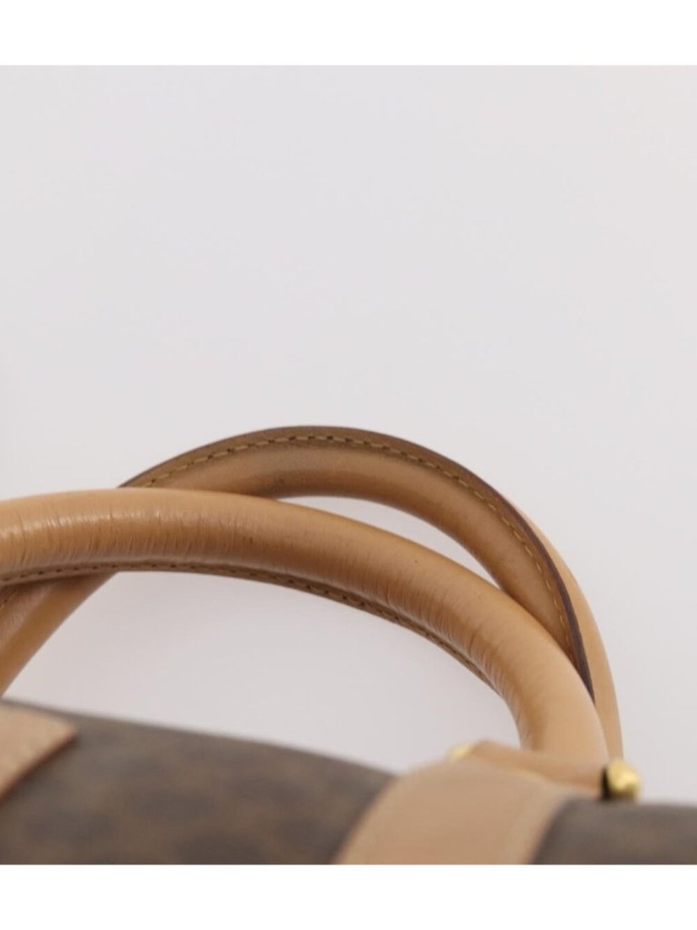 CELINE Macadam Canvas Boston Bag PVC Leather Brown Gold - Picture 6 of 16